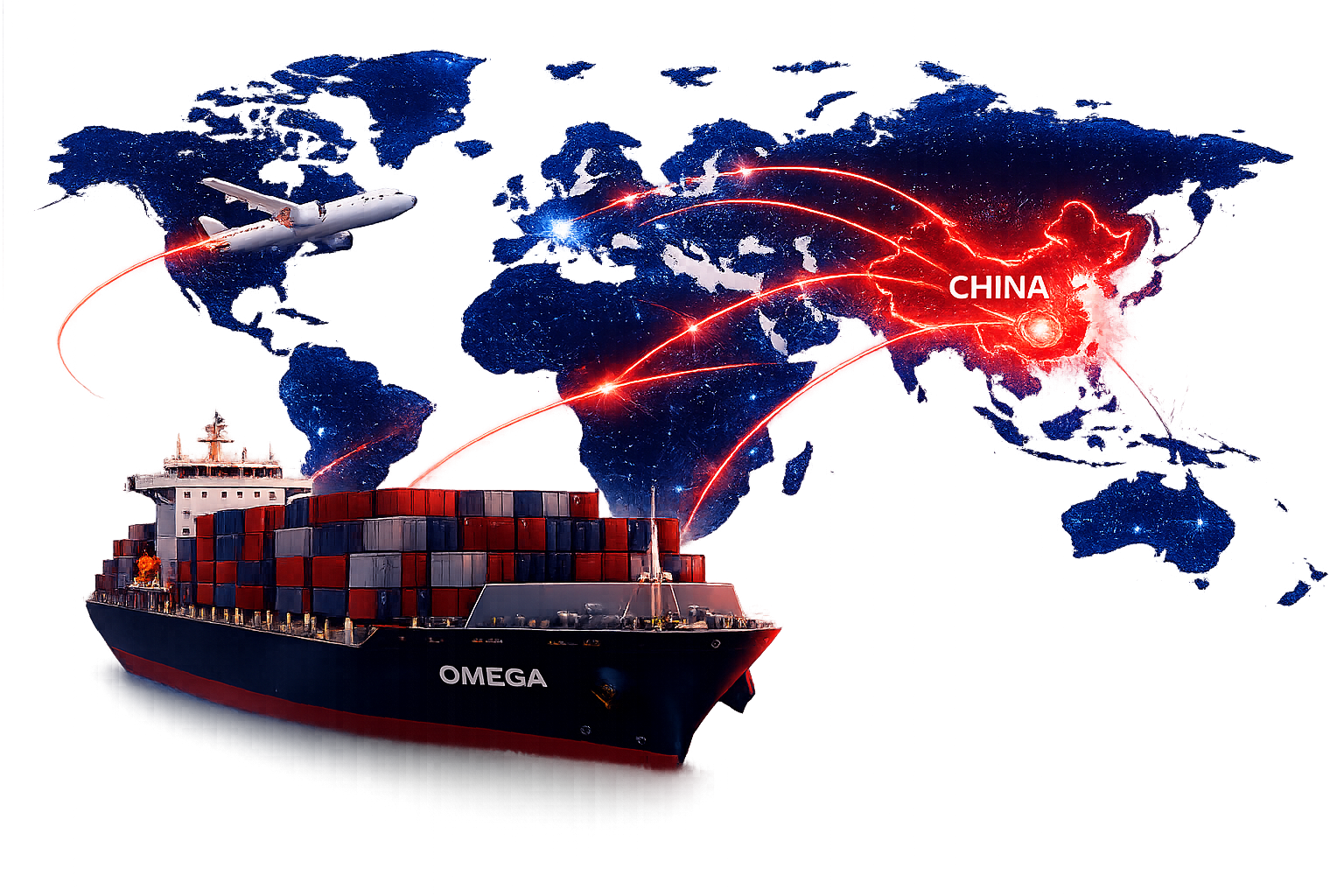 World Map Shipping From China